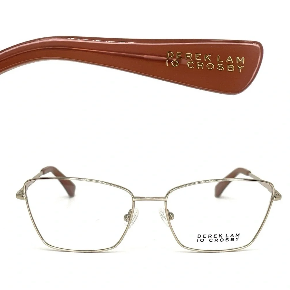 New Derek Lam 10 Crosby Lane Frames Glasses Light Gold Full Rim Cat Eye Eyewear